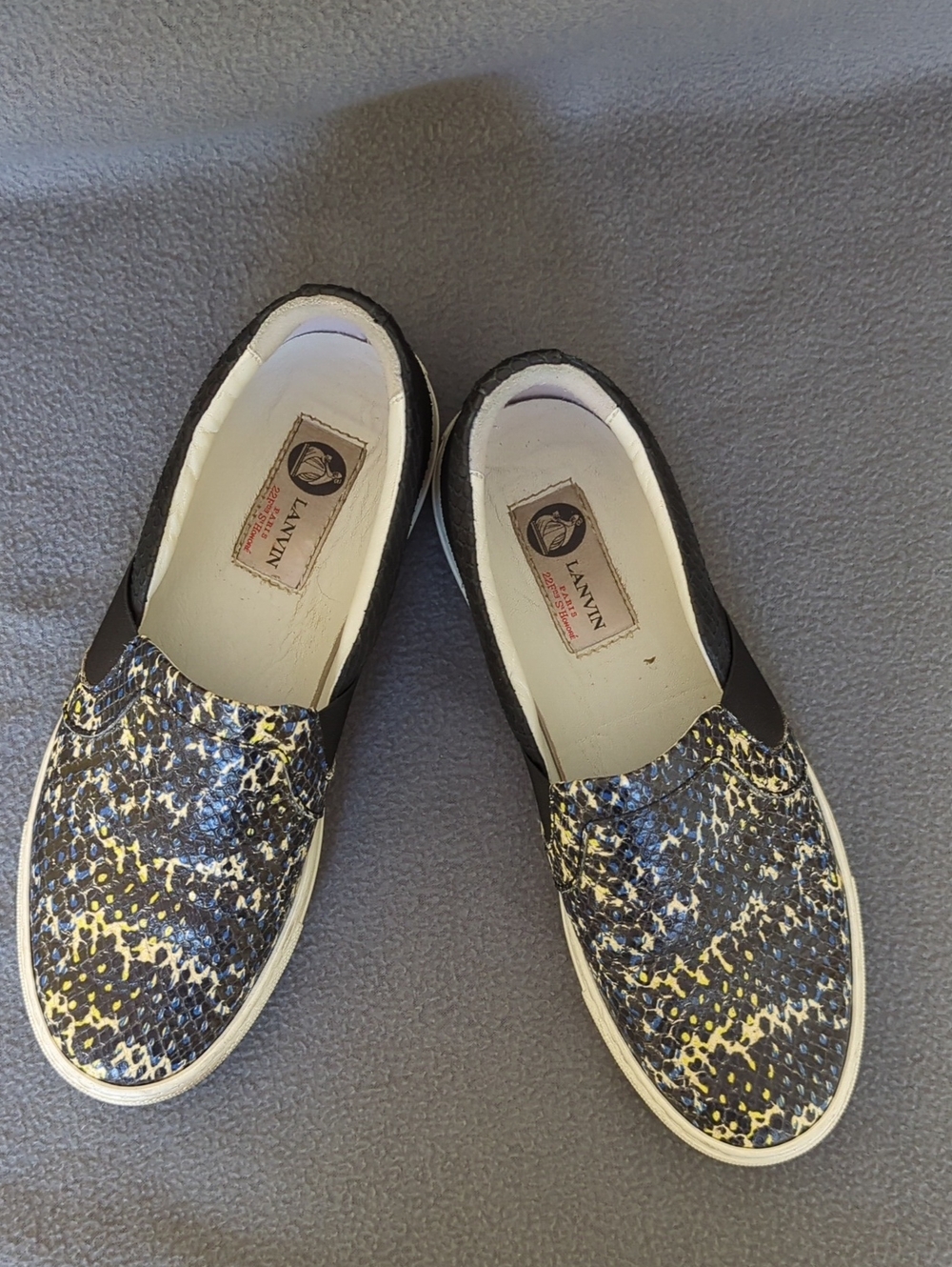 Lanvin Python Embossed Slip- On Sneakers. Size 38. Made Iin Italy.